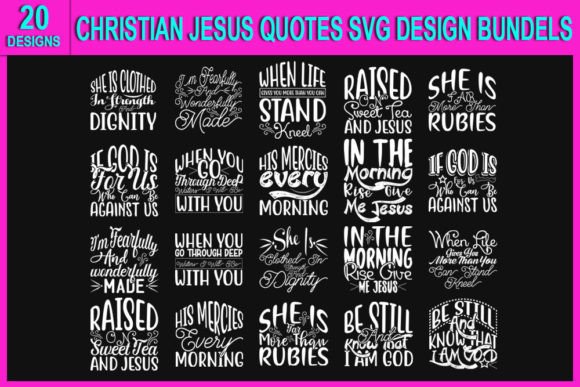 Christian Jesus Quotes Svg Bundle for T-Shirt Designs