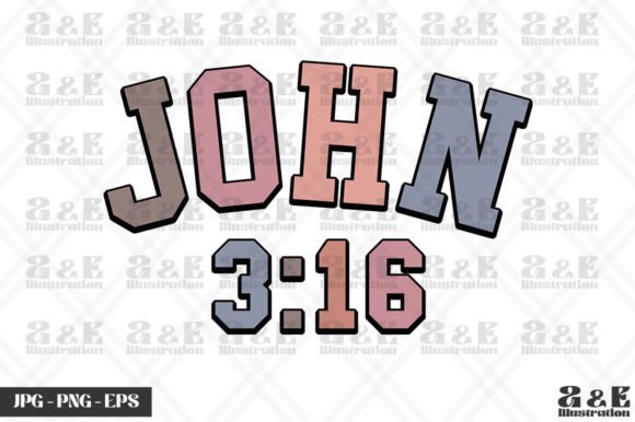 Christian John 3 16 Bible Verse for T-Shirt Designs