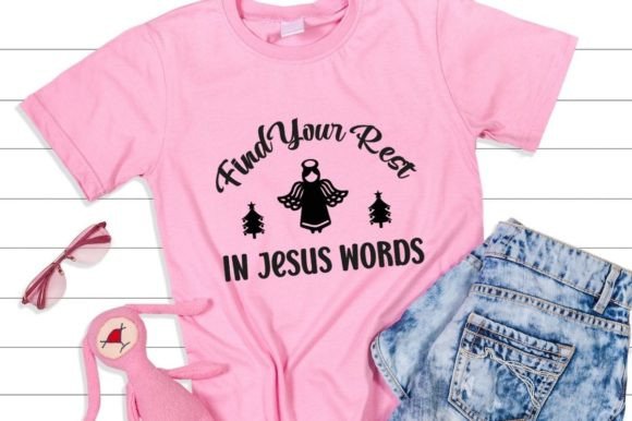 Find Your Rest in Jesus Words Design T-Shirt Designs