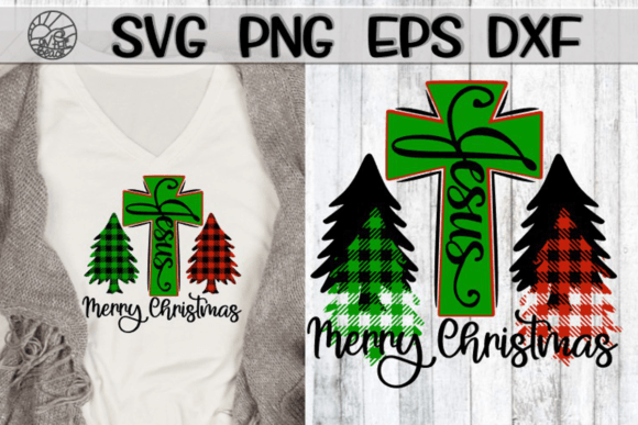 Jesus SVG Cross Merry Christmas Plaid T-Shirt Designs Review