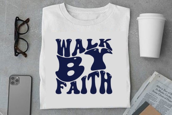 Retro Christian Design Walk by Faith T-Shirt Designs