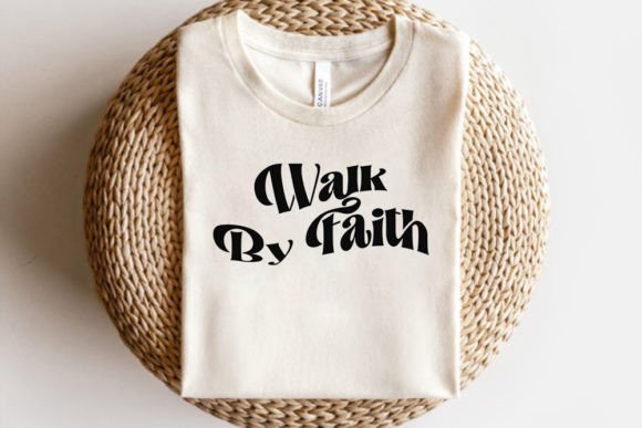 Retro Christian SVG Design, Walk by Fa for T‑Shirt Designs